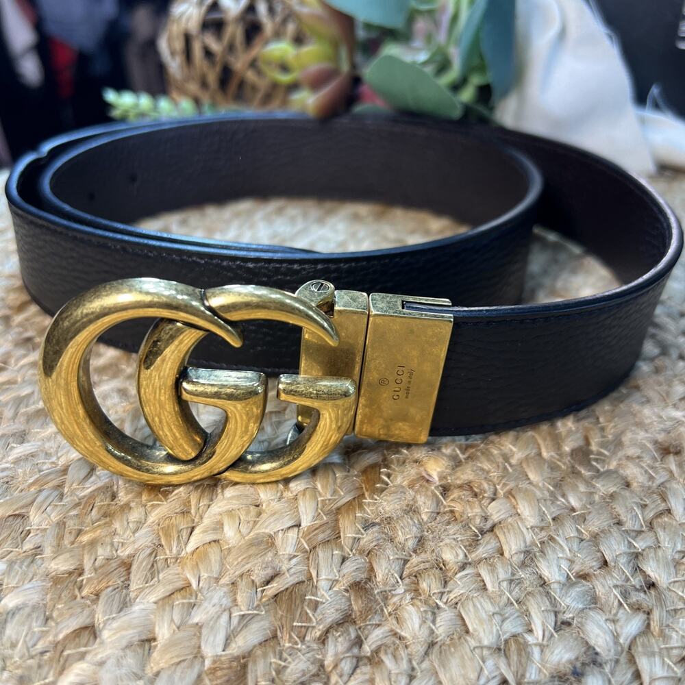 Gucci GG Black Leather Belt 100cm 40 Inches